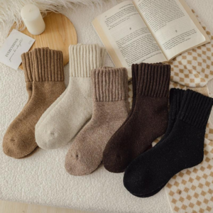 Nyzfexk Women's Casual Soft Comfy Warm Socks for Fall & Winter, Solid Mid-calf Socks,Women's Socks for Daily Wear