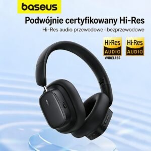Baseus H1i bezprzewodowe słuchawki naduszne – aktywna eliminacja hałasu, dźwięk Hi-Fi