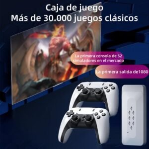 Consola Retro M22 Plug and Play con múltiples emuladores clásicos, salida HDMI 4K HD y dos mandos incluidos. Regalo ideal para Reyes Magos, perfecta para jugar en familia y revivir clásicos