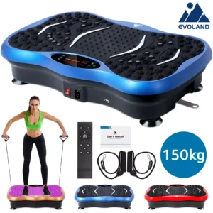 Maszyna do ćwiczeń EVOLAND Vibration Plate - Trener fitness z głośnikiem Bluetooth, trybami 5 i pasmami oporowymi do treningu domowego