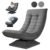 Bodenstuhl, 360° drehbar, verstellbare Rückenlehne, faltbar, Gaming-Freizeitsessel, Sofa, keine Montage erforderlich, bequem, Grau, Schwarz