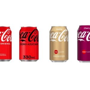 24 Latas de Coca-Cola, Sabor Original o Zero 330ml, Coca Cola Cherry 330ml, Coca Cola Vanilla 330ml