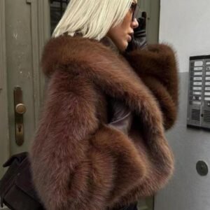 Women's Faux Fur Short Coat, Warm Loose Fit Winter Jacket, High-End Look, New Trendy Design, Perfect for Cold Weather