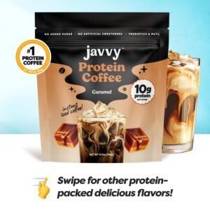 "Javvy Instant Iced Protein Coffee – Whey & 100% Arabica, No Artificial Additives  "