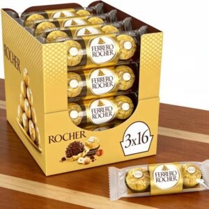 FERRERO ROCHER Bombones de Chocolate con Avellanas 48 Unidades Paquete Ideal para Amantes de los Bombones y Celebraciones