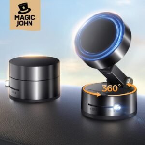Neu-MAGIC JOHN Verbesserter Magnetischer Telefonhalter mit 360° Drehung, Starker Magnet, Faltbares und Tragbares Design, Ideal für Autos, Glas, Fitnessstudios und andere glatte Oberflächen