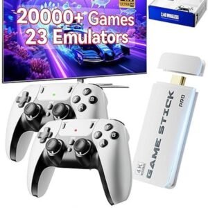 Das ultimative Weihnachtsgeschenk für 2026 Über 40.000 Spiele Brandneue M15 Retro-Spielkonsole Unterstützt 4K HDMI Vorinstalliert mit 23 Emulatoren Plug-and-Play-TV-Videospiel-Controller Mit verbesserten dualen 2,4-GHz-Funkcontrollern