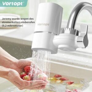 Filtro de agua de grifo para fregadero, flujo rápido, sistema de filtración de agua de montaje de grifo de 400 galones para agua del grifo, certificado NSF, reduce el cloro y el mal sabor con 1 reemplazo