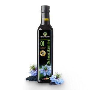 Kräuterland Schwarzkümmelöl ungefiltert 500 ml | hoher Thymochinon Gehalt ~6600 mg/kg | laborgeprüft | vegan & naturbelassen | Nigella Sativa | schonend <40° kaltgepresst in Hessen – seit 21 Jahren bewährt