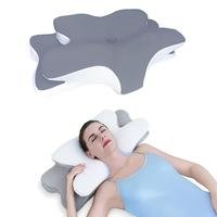 Double-Sided Contoured Neck Pillow, Unscented Memory Foam with Cooling Cover, Zoned Design & Extra-Large Armrest for Deep Sleepers & Side/Stomach/Back Sleepers #TOP PICKS